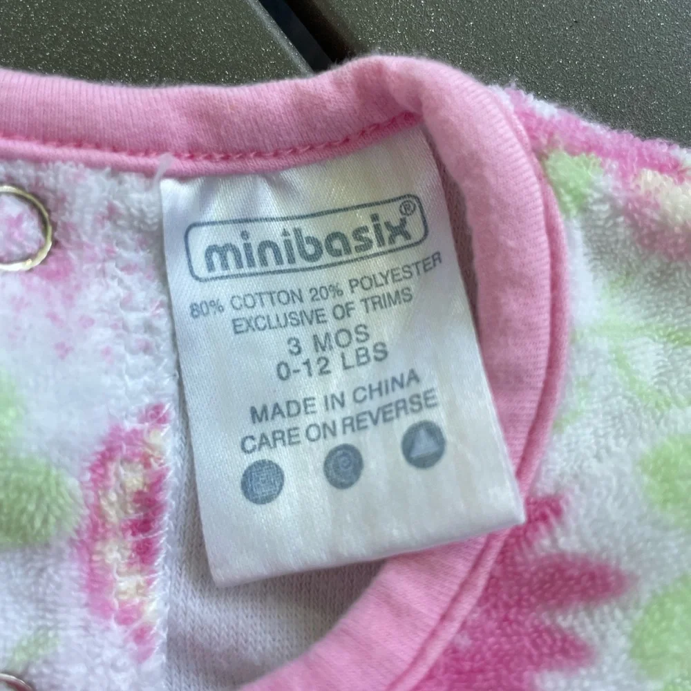 MINIBASIX BABY TERRY SWIM COVER UP SZ 3 MO.